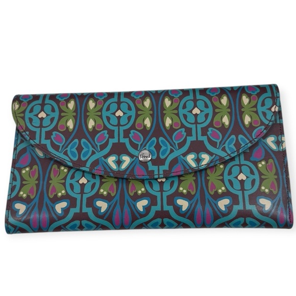 Fossil passport travel wallet. Excellent condition art deco pattern - Picture 1 of 4